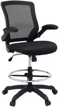 Cadeira de desenho Modway Veer Reception Desk Flip-Up Arm preta Cadeira de desenho Modway Veer Reception Desk Flip-Up Arm preta