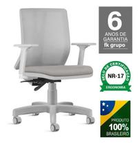 Cadeira De Escritório Addit Diretor Cinza Telada Ergonômica