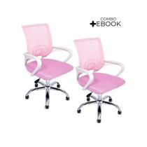 Cadeira de Escritório Begonia Tela Mesh Ergonômica Rosa com Ebook Cadeira de Escritório Begonia Tela Mesh Ergonômica Rosa com Ebook