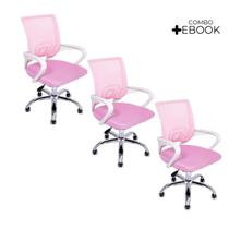 Cadeira de Escritório Begonia Tela Mesh Ergonômica Rosa com Ebook Cadeira de Escritório Begonia Tela Mesh Ergonômica Rosa com Ebook