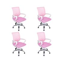 Cadeira de Escritório Begonia Tela Mesh Ergonômica Rosa - Oficial Webshop