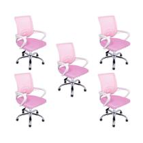 Cadeira de Escritório Begonia Tela Mesh Ergonômica Rosa - Oficial Webshop