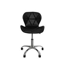 Cadeira de Escritório com Base Giratória Estofada Slim Vegas Preto