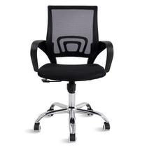 Cadeira De Escritório Confort Executive Preta E Cromada - Universal Mix
