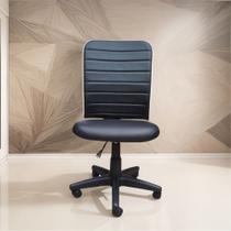 Cadeira De Escritório Confortável s/Braços Magnum Executiva Ergonômica Com Costura Esteirinha Preta Cadeira De Escritório Confortável s/Braços Magnum Executiva Ergonômica Com Costura Esteirinha Preta