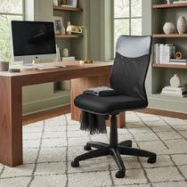 Cadeira de Escritório Diretor Encosto em Tela, Base com Relax Reclinável, Tecido Jserrano Cor Preto Cadeira de Escritório Diretor Encosto em Tela, Base com Relax Reclinável, Tecido Jserrano Cor Preto