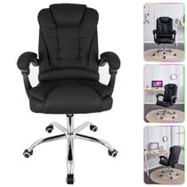 Cadeira de Escritório Diretor Giratória Office CEO Preta Para Trabalhar Luxo Minimalista