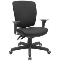Cadeira de Escritório Diretor Office Base Giratória Preto Alta Flexi P03 PoliésterPreto -Lyam