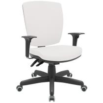 Cadeira de Escritório Diretor Office Base Giratória Preto Alta Flexi P03 Vinil Branco-Lyam