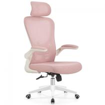 Cadeira De Escritório Dr. Office Handy V2, Mesh, Rosa e Branca, DR-CH-HV2R1PBF