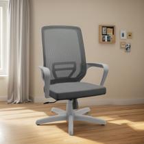 Cadeira de Escritório e Home Office Adrix Grafite - Giratória c/ Tela Mesh e Mecanismo Relax