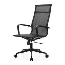 Cadeira de Escritório Eames Dark Esteirinha Alta Tela - Preta