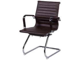 Cadeira de Escritório Eames Esteirinha Baixa Fixa - PU Café