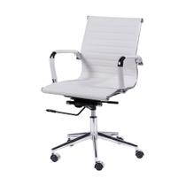 Cadeira de Escritorio Eames Esteirinha Baixa - PU Branca
