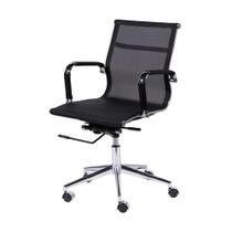 Cadeira de Escritorio Eames Esteirinha Baixa Tela - Mesh Preta