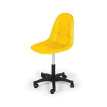 Cadeira de Escritório Eiffel Botonê Base Giratória Preta - Amarelo Office - Império Brazil Business