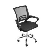 Cadeira de Escritório Encosto Mesh Assento Estofado Base Giratória Executiva Ergonômica