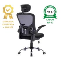 Cadeira De Escritório Ergonômica Com ajuste Lombar Regulável Giratória Brin7