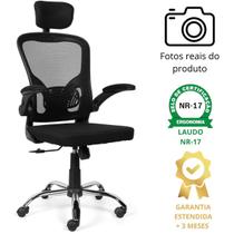Cadeira De Escritório Ergonômica Com ajuste Lombar Regulável Giratória Brin7