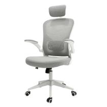Cadeira De Escritório Ergonômica com Encosto Alto E Ajuste De Altura Cor Cinza
