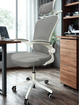 Cadeira De Escritório Ergonômica com Encosto Alto E Ajuste De Altura Cor Cinza