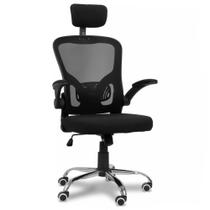 Cadeira De Escritório Ergonômica com Encosto Alto E Ajuste De Altura Cor Preto