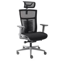 Cadeira De Escritório Ergonômica Elements Vertta Special Cinza e Preta Cadeira De Escritório Ergonômica Elements Vertta Special Cinza e Preta
