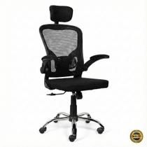 Cadeira De Escritório Ergonômica Giratoria Ajuste Lombar Tecido Respirável Em Mesh Espuma Assento Injetada Laudo Nr17 Marca Brin7 Modelo B7_001_PT