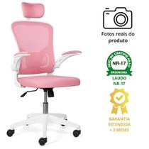 Cadeira De Escritório Ergonômica Giratoria Ajuste Lombar Tecido Respirável Em Mesh Espuma Assento Injetada Marca Brin7 Modelo B7_001_RS