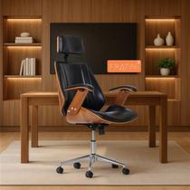Cadeira de Escritório Ergonômica Giratória Fratini Kopenhagen Presidente Apoio Cabeça Office Preta Cadeira de Escritório Ergonômica Giratória Fratini Kopenhagen Presidente Apoio Cabeça Office Preta