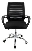 Cadeira de Escritório Ergonômica Giratória Rodinhas Preta