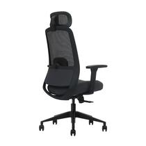 Cadeira De Escritório Ergonômica Home Office ZARUUS VEGA Apoio de Cabeça e de Braços com Ajuste Encosto Inclinação Malha Preta