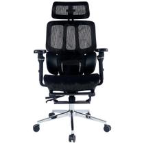 Cadeira de Escritório Ergonômica President Ultra Select Apoio de Pé Pistão a Gás Classe 3 até 120kg Mesh Ajuste de encosto assento cabeça 3D braço 6D
