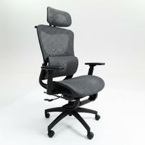 Cadeira de Escritório Ergonômica Presidente Giratória Premium Apoio de Pés Preta