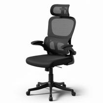 Cadeira de Escritório Ergonômica preta Giratória com Apoio Lombar e Braços Ajustáveis Eagle Force