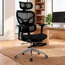 Cadeira De Escritório Ergonômica Respirável Suporte Lombar Preto