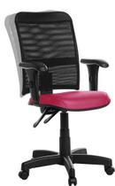 Cadeira De Escritório Ergonômica Tela Com Braço Rv Rosa