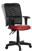 Cadeira De Escritório Ergonômica Tela Com Braço Rv:Vermelho Cadeira De Escritório Ergonômica Tela Com Braço Rv:Vermelho
