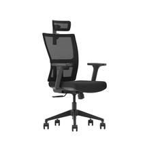 Cadeira De Escritório Ergonômica ZARUUS ORION Apoio de Cabeça e de Braços com Ajuste Encosto Inclinação Malha Preta