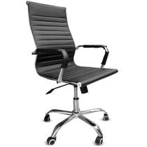 Cadeira de Escritório Esteirinha Base Cromada com Rodinha Fortt Oslo Preta - CEF03-P Cadeira de Escritório Esteirinha Base Cromada com Rodinha Fortt Oslo Preta - CEF03-P