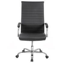 Cadeira De Escritório Esteirinha Base Cromada Com Rodinha Fortt Pequim Preta - CEF09-P