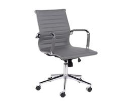 Cadeira de escritório Esteirinha Diretor Cinza - Base Giratória Cromada - Modelo D823-4B-C