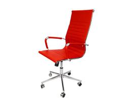 Cadeira de Escritório Esteirinha Presidente Vermelha em material sintético - Base Giratória Cromada - Modelo D821-4B-F