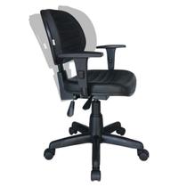 Cadeira de Escritório Executiva Back System COSTURADA c/ Braços reguláveis - Cor Preto - NR17 - PLAXMETAL