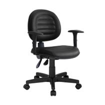 Cadeira de Escritório Executiva com Costura Ergonômica Tecido Preto - Qualiflex