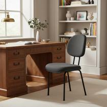 Cadeira de Escritório Executiva na Base Fixa Palito Reforçada tecido Jserrano Preto Cadeira de Escritório Executiva na Base Fixa Palito Reforçada tecido Jserrano Preto