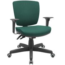 Cadeira de Escritório Executiva Office Base Giratória Preto Baixa Flexi P03 Poliéster Verde -Lyam