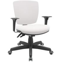 Cadeira de Escritório Executiva Office Base Giratória Preto Baixa Flexi P03 Vinil Branco -Lyam