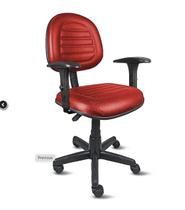 Cadeira de escritório Executiva ômega com costura em base giratória com braço regulável preta com estofado