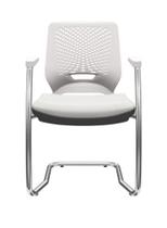 Cadeira de Escritório Fixa Aproximação Beezi Base Cromada em S com Braços Encosto Branco Assento Facto Branca PLAXMETAL Cadeira de Escritório Fixa Aproximação Beezi Base Cromada em S com Braços Encosto Branco Assento Facto Branca PLAXMETAL